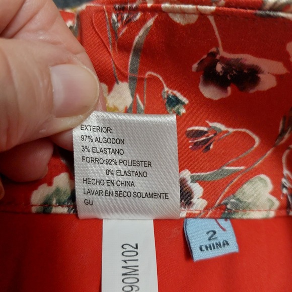 Antonio Melani Womens Size 2 Fitted Pencil Skirt Floral Lined Waistband Back Zip - Picture 11 of 11